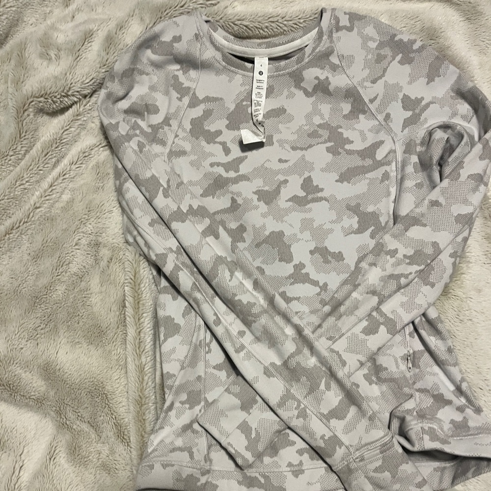 Lululemon White Camo Long Sleeve Shirt
